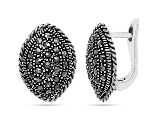 Серьги из серебра марказит, SL-AGA1627