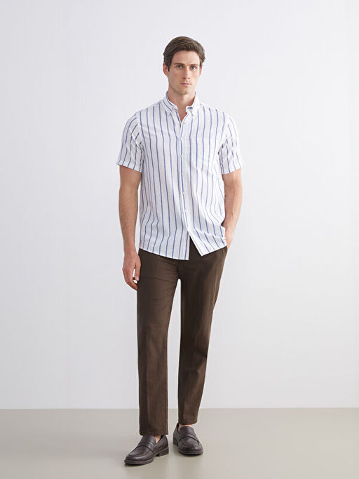 Regular Fit ?izgili Erkek G?mlek