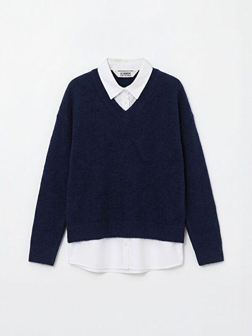 G?mlek Yaka K?z ?ocuk Triko Kazak