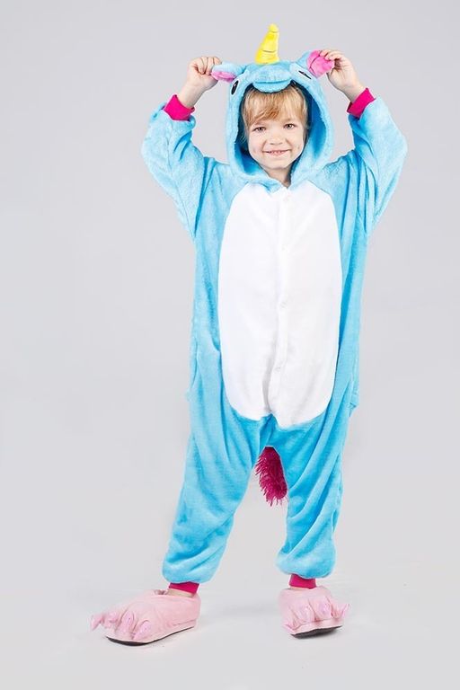 Пижама кигуруми голубой Единорог (детская)