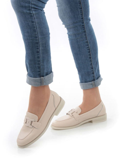 03-DJ32-1 BEIGE Лоферы женские (натуральная кожа) - Фабричный китай фото 3