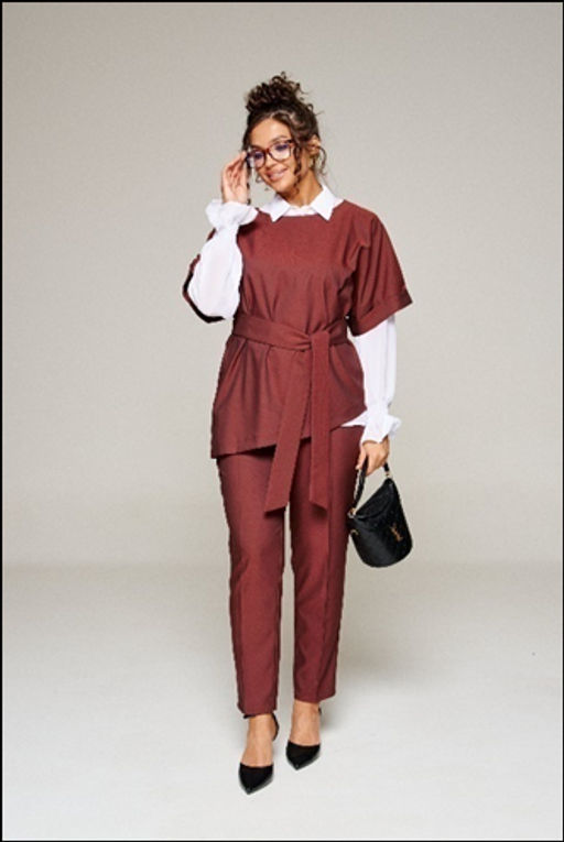 Комплект 3-ка, 6343, блузка, брюки и жилет