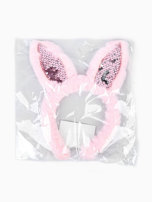 Ободок для волос детский «Пушистый зайка», цвет розовый