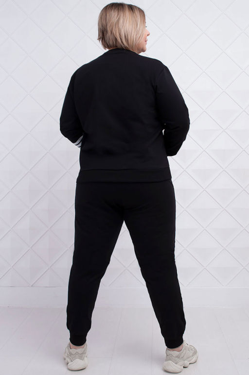 Арт. 2361 Костюм с брюками женский 50-58 (5 шт) Цвет:верх-черный,низ-черный - Калинка фото 5