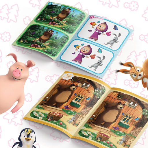 Набор книг Найди отличия, 6 шт. по 12 стр., А5, Маша и Медведь  фото 4