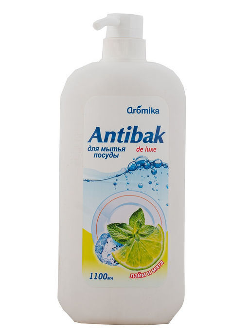 Средство для мытья посуды "ANTIBAK de LUXE" Лайм и мята (1,1л)
