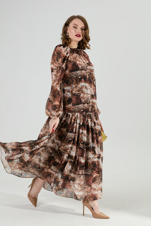 Платье NIKVA н1025-1 тигровая абстракция  фото 5