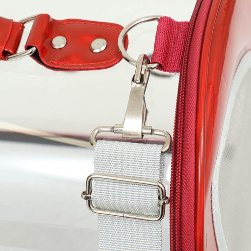 Сумка - переноска для животных, прозрачная, 43 х 24 х 28 см, красная - Пижон фото 4