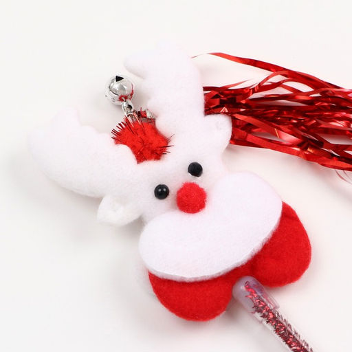 Дразнилка для кошек с бубенчиком Новогодний заяц, 30 см - Пижон фото 7