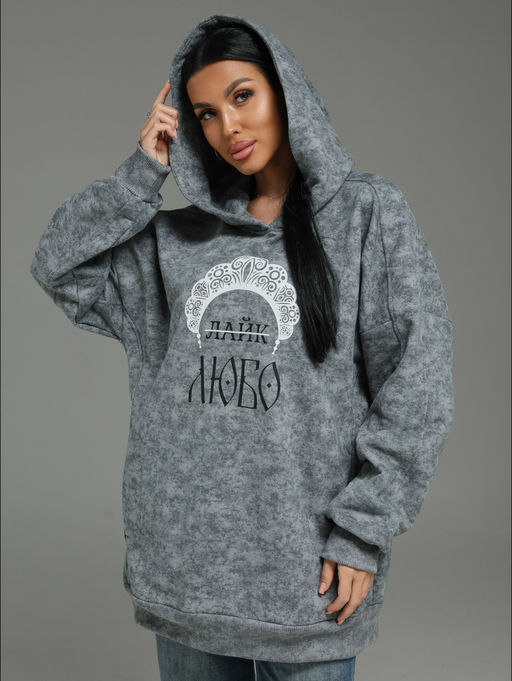 Яхонт худи женское (серый варенка) - Lovetex фото 9