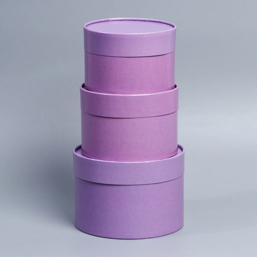 Набор шляпных коробок 3 в1 (16*10,14*9,13*8,5) лавандовый - Дарите счастье фото 2