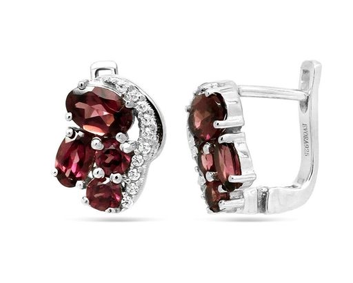 Серьги из серебра родолит, Джанис