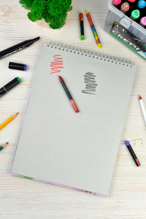 Скетчпад А4 210х290 мм, 40 л, блок - белый офсет, серый офсет 80 г/м?, арт. 61566 ТИХАЯ ГАВАНЬ