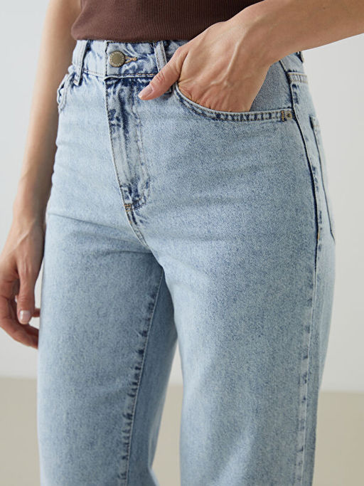 Wideleg Kad?n Jean Pantolon