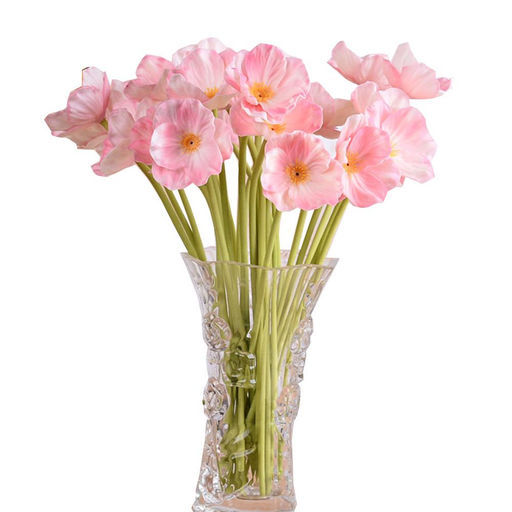 КОМПЛЕКТ ЦВЕТОВ ИСКУССТВЕННЫХ ИЗ 9 ШТ МАК РОЗОВЫЙ ДЛИНА=33 СМ