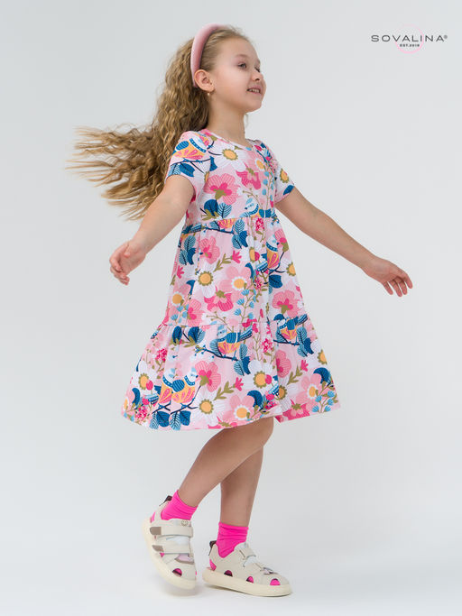 Платье Тия птички на розовом - Sovalina фото 17