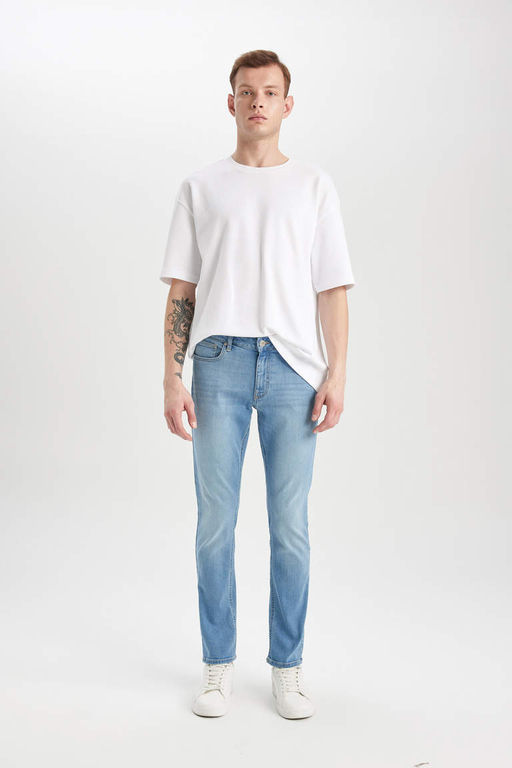 Pedro Slim Fit Джинсовые брюки узкого кроя с нормальной талией и узкими штанинами - Defacto фото 3