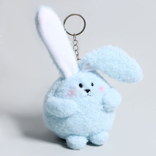 Брелок детский «Зайка», мягкая игрушка, 8 см, цвет голубой