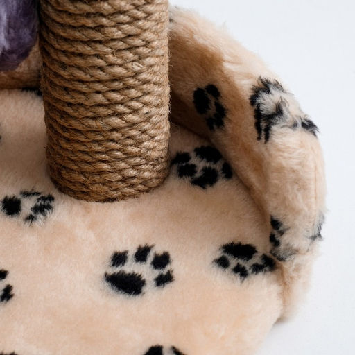 Лежанка с когтеточкой для котят, 34 х 26 х 34 см, джут, микс цветов - Пижон фото 3