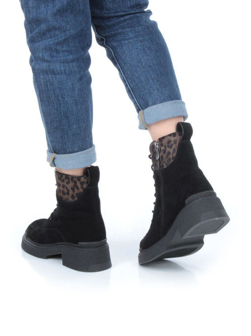 04-M512B-531-2M-14 BLACK Ботинки зимние женские (натуральная замша, натуральный мех) - Фабричный китай фото 3