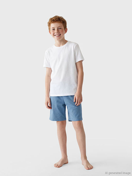 Beli Lastikli Erkek ?ocuk Pijama ?ort 2li