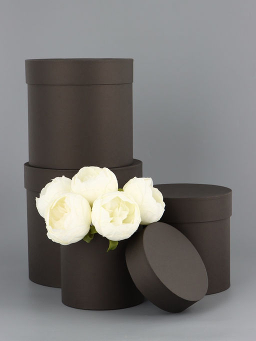 Набор круглых подарочных коробок 4 в 1 «Краски», черный, 20×20 - 13×13 см