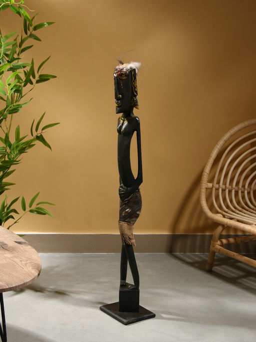 Сувенир интерьерный «Абориген», 19×14×100 см, дерево, чёрный