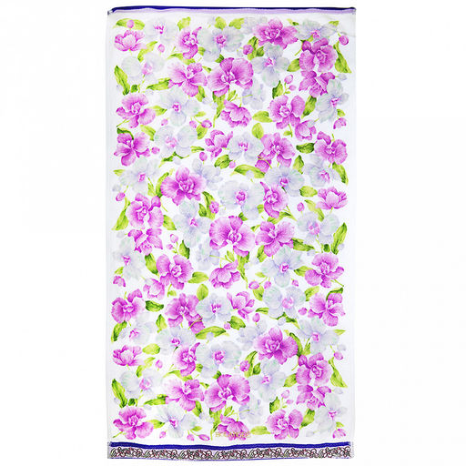 "Япония-2030" Полотенце махровое 50х90см, плотность 300гр/м2, 100% хлопок, "Орхидея светлая", белый, Bolangde (Китай)