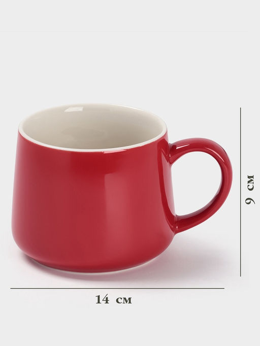 Кружка новогодняя «Дед Мороз», 300 мл, керамика, красная