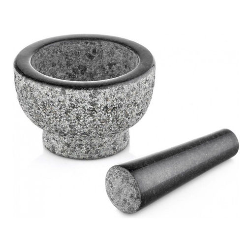 Ступка с пестиком из натурального камня Walmer Granite, 13 см, цвет серый  фото 2