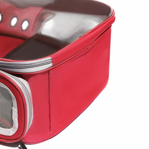 Рюкзак для переноски животных прозрачный, 31 х 28 х 42 см, красный - Пижон фото 4