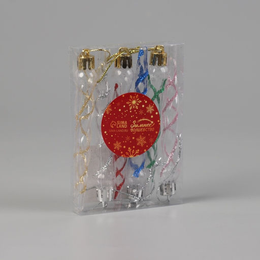 Ёлочные игрушки набор 6 шт. Сосулька Космин 11.51 см, прозрачный МИКС - Зимнее волшебство фото 3