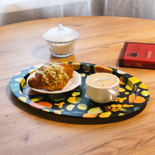 Поднос металлический "Тыква" 39,6х29х1,7см, овальный (Россия)