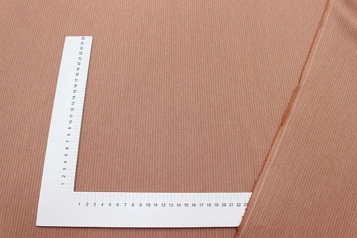 Пестрядь Мелкая полоска на т.розово-персиковом, ш.1.4м, хл-95%, п/э-5%, 165гр/м.кв - Купава фото 3