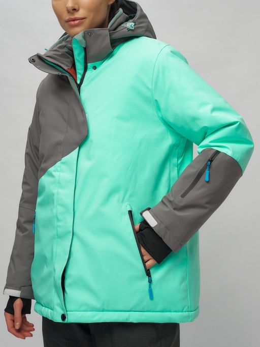 Горнолыжный костюм женский большого размера бирюзового цвета 02278Br - Chunmai фото 11