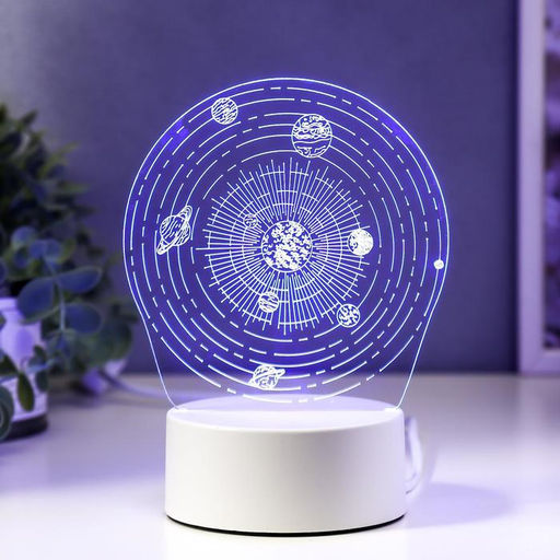 Светильник 3D RISALUX «Космос», LED-ночник, RGB, от сети, 9.5×13×17.5 см