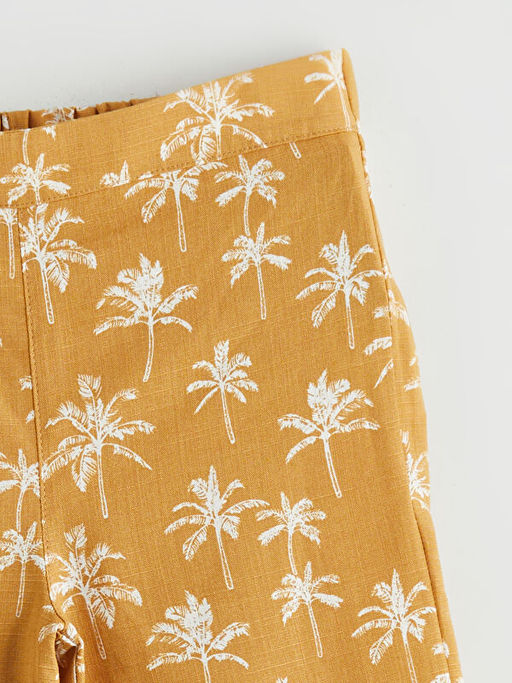 Beli Lastikli Keten Kar???ml? K?z ?ocuk Pantolon