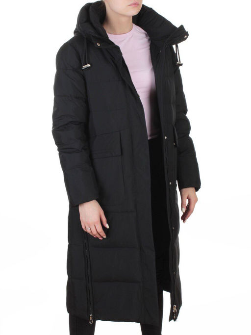8359 BLACK Пальто зимнее женское (200 гр. холлофайбер)