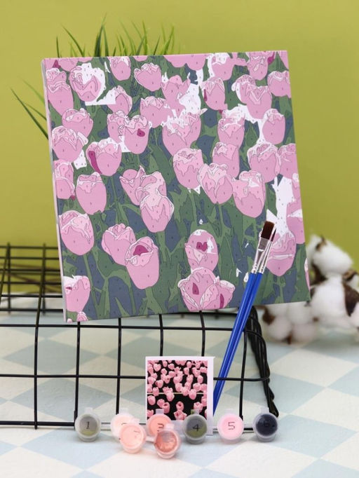 Картина по номерам на подрамнике Draw Me! Beautiful flowers, (20*20 см)