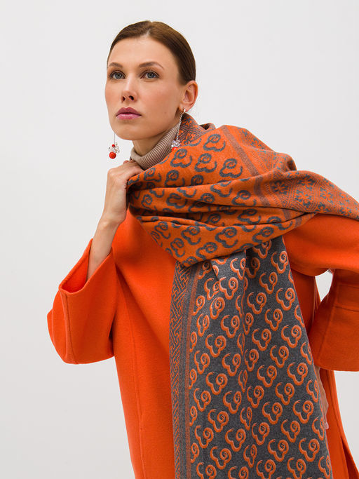 В составе шерсть. Большой теплый двусторонний палантин - Tantino фото 6