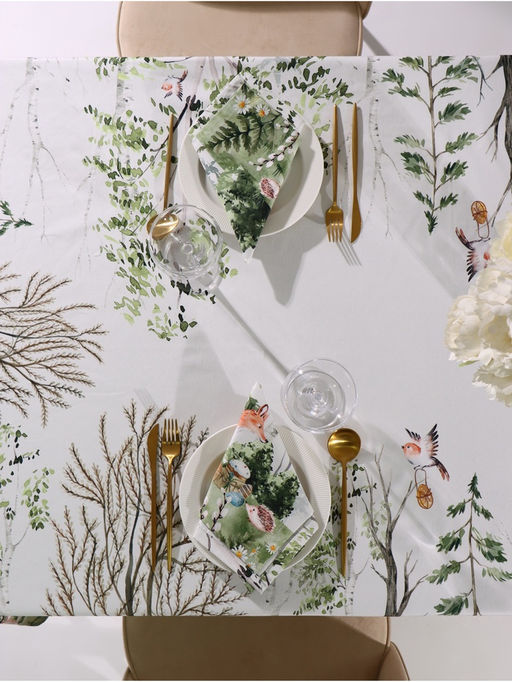 Набор кухонный «Этель. Лесная сказка»: скатерть 148×183 ±2 см с ГМВО, салфетка 40×40 см - 8 шт.