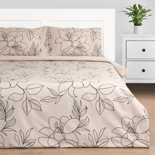 Постельное бельё Этель 2 сп Graphic flowers 175х215 см, 200х220 см, 50х70 см -2 шт, мако-сатин 114г/м2  фото 10
