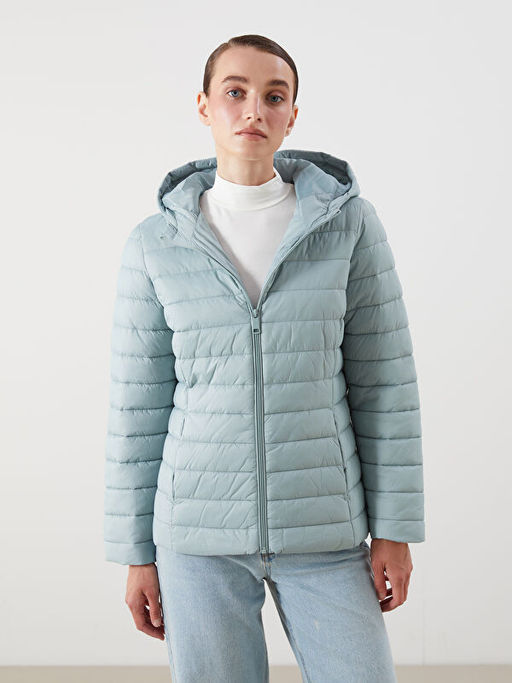 Kad?n Kap??onlu D?z ?i?me Mont