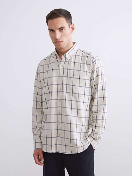 Regular Fit Uzun Kollu Ekose Erkek G?mlek