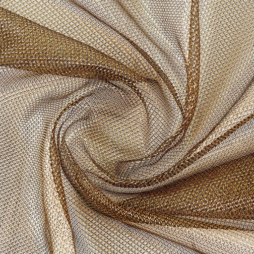 Цена за 246 шт. Ткань для рукоделия и шитья, трикотаж сетка, ширина 150 см, золото на чёрном