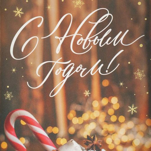 Цена за 5 шт. Коробка для кондитерских изделий с пластиковой крышкой «С Новым годом», 10.5×21×3 см