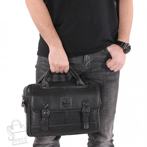 Портфель мужской кожаный 3883Z black Zinimsk - S-style фото 2