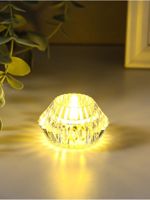 Цена за 2 шт. Светодиодная свеча LED - ночник RISALUX «В чаше», от батареек 3×LR1130, прозрачный, 6×6×4 см