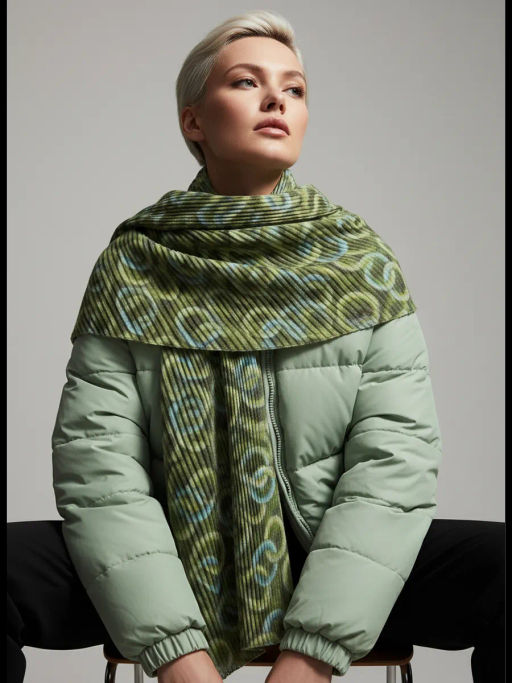 Большой, мягкий, тонкий и очень нежный двусторонний палантин с рисунком. - Tantino фото 12