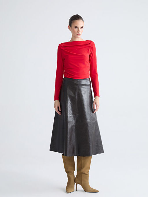 Kay?k Yaka B?zg?l? Bluz